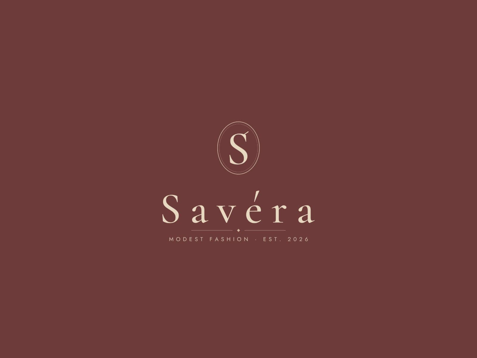 Savéra: The brand identity for a Nigerian modest fashion label: a signet "S" emblem, a 19-page guide and a 122-file asset pack.